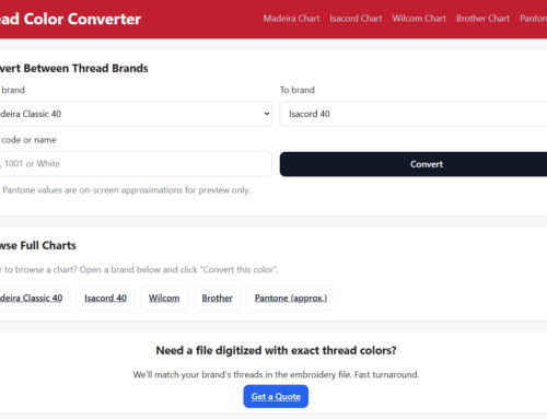 🎨 Embroidery Thread Color Converter & Free PDF Thread Charts